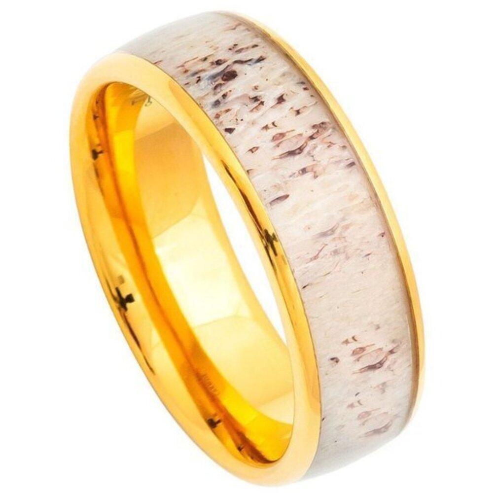 New 8mm Gold Plated Domed Tungsten Ring Wedding Band